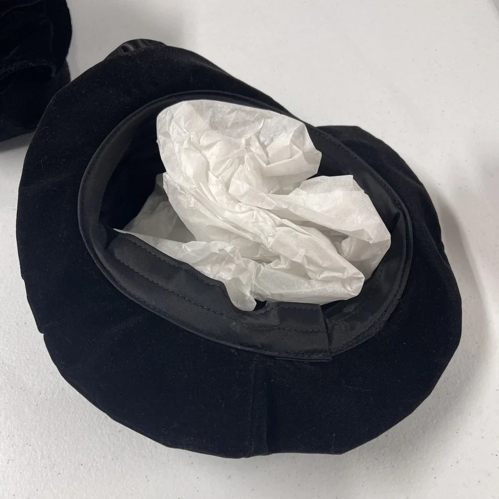 VTG Wmn's LOT 3x Bucket Hat Floral Details Black Fedora/Safari Hat 2 NEW 1 Used
